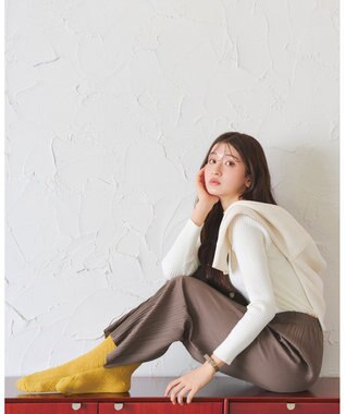 Tiaclasse ケーブル柄編みソックス マスタード