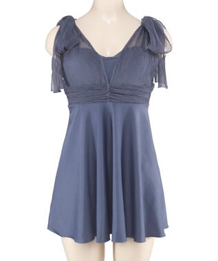 San-ai Resort（三愛水着楽園） 【WEB限定】Aラインワンピース2点セット水着 ブルー