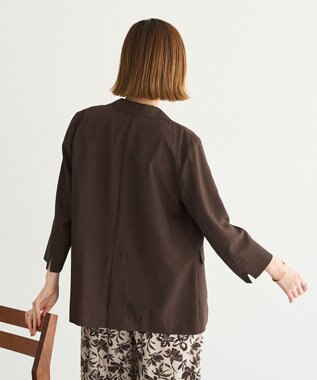 YECCA VECCA マシンウォッシャブルリネンライクジャケット Brown