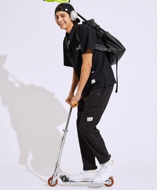 PW CIRCULUS 【機能性素材 TM ICE 使用】【MEN】ハーフジップ シャツ ブラック系