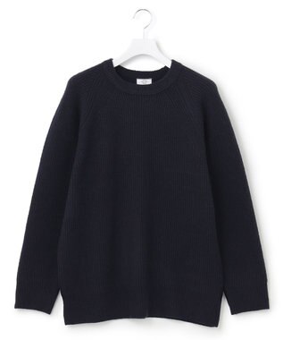 J.PRESS YORK STREET 【UNISEX】畦クループルオーバー ニット ネイビー系