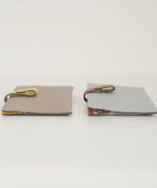 Atelier nuu 日本製 本革 バイカラーnoble スマートロングウォレット アイスグレー×キャメル