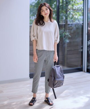 ANY シルケットスムース タックスリーブプルオーバー グレージュ