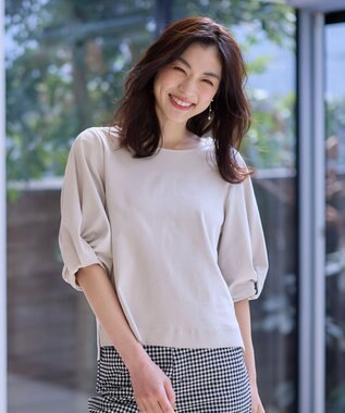 ANY シルケットスムース タックスリーブプルオーバー グレージュ