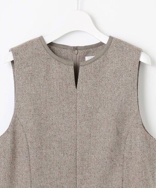 J.PRESS LADIES L ネップヘリンボーン ジャンパースカート モカ系