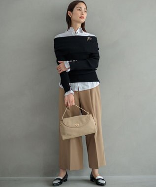 組曲 L 【WEB限定】ELENAオフショル風 ニットプルオーバー ブラック系