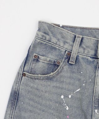 WEGO ペイントストレートデニムパンツ デニム淡加工色