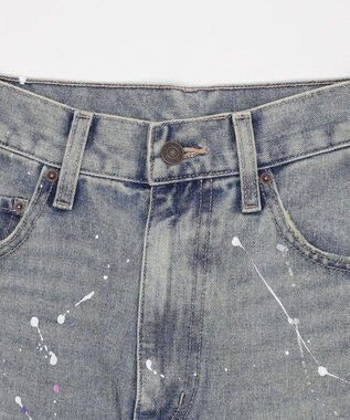 WEGO ペイントストレートデニムパンツ デニム淡加工色