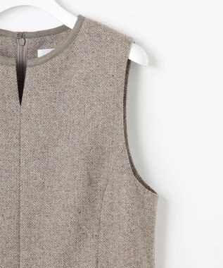 J.PRESS LADIES L ネップヘリンボーン ジャンパースカート モカ系