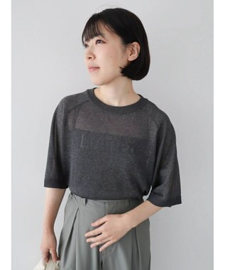 Green Parks シアーロゴニットプルオーバー Black