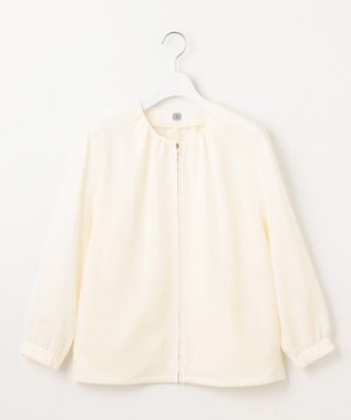 J.PRESS LADIES S 【洗える・接触冷感・防シワ・吸水速乾】BREEZE COOL  ノーカラー ブルゾン オフホワイト系