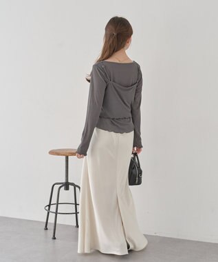 earth music&ecology 【SET2点】ツイストキャミレイヤードカットソー Gray