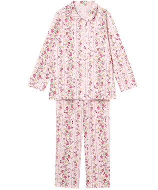 Wing パジャマ 長袖 長ズボン 綿混(本体) あったか レディース EP6011 ウイング／ワコール ピンク