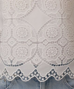 GRACE CONTINENTAL サークルレースノースリーブトップ ホワイト