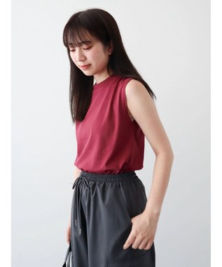 Green Parks ・Ｄｏｕｂｌｅ　Ｆｌａｇｓ　ピグメント加工ノースリＴＥＥ Bordeaux