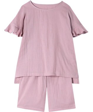 Wing パジャマ 綿100%(本体) 二重ガーゼ 5分袖 半袖 5分丈 レディース EP1002 ウイング／ワコール ロマンピンク