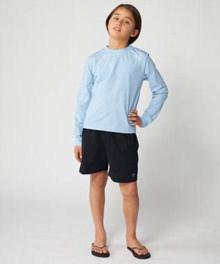 OP／FILA 【Ocean Pacific】ラッシュロンT+ボードショーツ2点セット ライトブルー