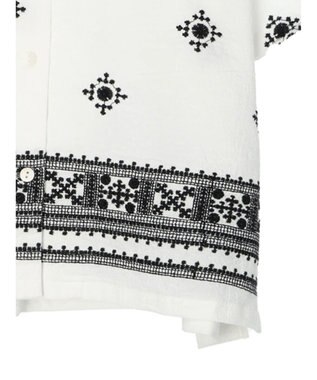 CRAFT STANDARD BOUTIQUE パネル刺繍開襟シャツ Off White