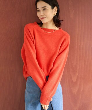 UNFILO カシミヤブレンド オフネックニット オレンジ