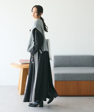 CRAFT STANDARD BOUTIQUE 洗える/2WAYケーブルニットリボンベスト Gray