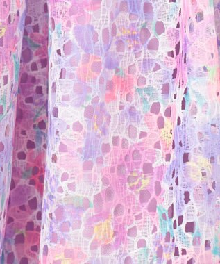 ANY KIDS フラワープリントレースワンピース ラベンダー