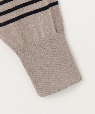 ANY 【洗濯機可】ボーダーニット モカ×クロ