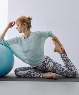 Chacott Chacott BALANCE Playful フラワーレギンス グレープリント