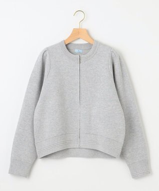 組曲 L スウェットライクニットブルゾン ライトグレー系