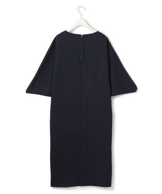 ICB L 【洗える】 ダブルフェイスクレープ ドルマンスリーブワンピース ネイビー系（裏面ブラック）