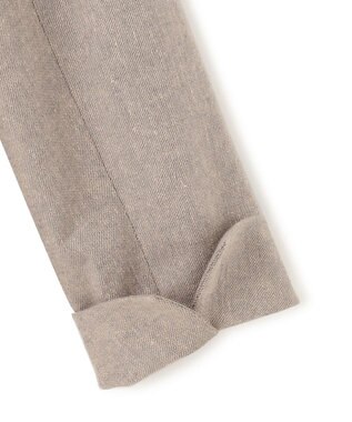 23区 L 【Oggi4月号掲載/セットアップ対応】リネン ミックスツイード ノーカラー ジャケット ベージュ系