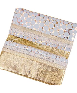 tsumori chisato CARRY 新マルチドット 長財布 かぶせ 【キラキラでかわいい！本革のやわらかな風合い】 ゴールド