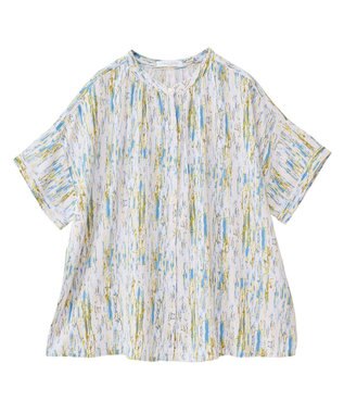 Green Parks Ｉ　アソート柄さらっとレーヨンブラウス Flower Black