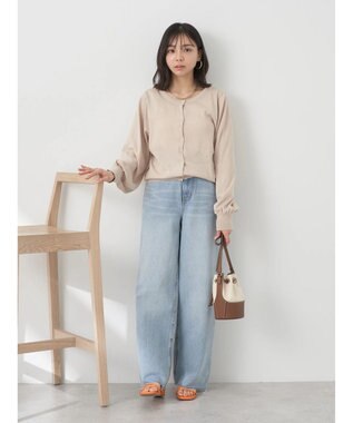 earth music&ecology 前後２ＷＡＹちびパールボタンカーディガン Beige