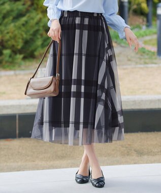 Tiaclasse チュールレースチェックスカート
