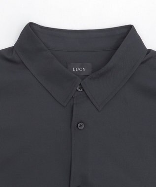 WEGO ルーズシルエットボックスシャツ（LS） ブラック中濃色