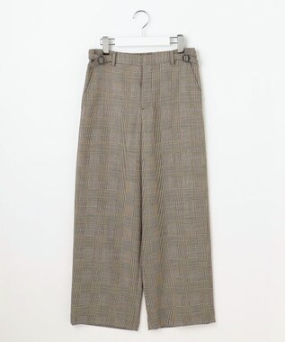 J.PRESS LADIES モナベールツイル チェック ワイド パンツ ブラウンチェック系