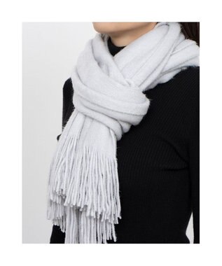 UNBILLION カシュネ cache nez / アクアミノラッセルミンク起毛ストール ライトグレー