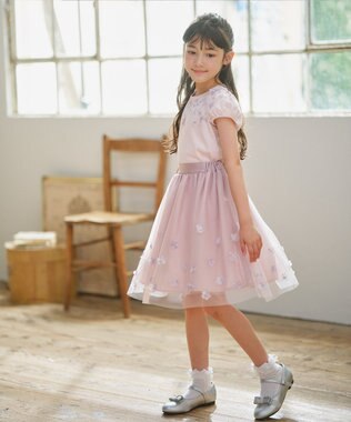 組曲 KIDS 【110-140㎝】ミスティフラワー Tシャツ ピンク