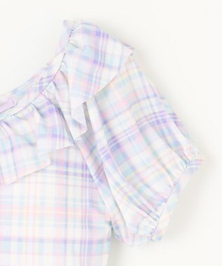 ANY KIDS チェック柄 セパレート 水着 ミント系チェック