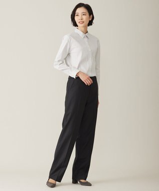J.PRESS LADIES L 【洗える】BEZ ストライプ シャツカラー ブラウス イエロー系1