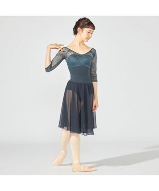 Chacott 6分袖レオタード ボトルグリーン