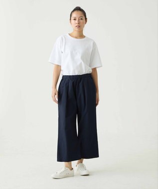 caqu color linen wide cropped コットンリネンクロップド丈ワイドパンツ