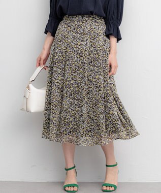  【先行予約】インプレッションフラワープリント フレアスカート