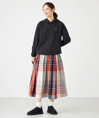 SHARE PARK LADIES 【UVカット・吸水速乾・ストレッチ・軽量・アンチピリング 】ダンボールフードパーカー（S・Mサイズ） ブラック系