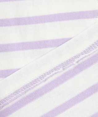 ANY KIDS ウサギ ボーダー Tシャツ ラベンダー系