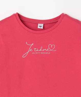 ANY KIDS 【一部店舗/WEB限定】【綿100%】プリント 半袖Tシャツ レッド×ロゴ