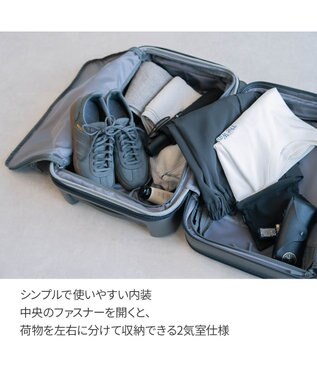 ACE BAGS & LUGGAGE ace. トルク スーツケース 40/48L 機内持込 A4/14.0インチPC収納  ガーメントケース付 09091 トルク ジェットブラック