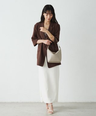 russet ソフトレザーシンプルショルダーバッグ(CE-1328-WEB) GrayBeige2