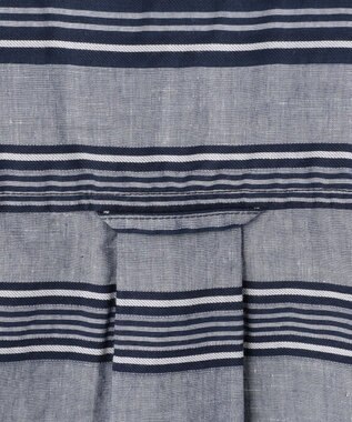 JOSEPH ABBOUD MOUNTAIN 【SPACE／UNISEX】七分袖 ランダムボーダー シャツ ネイビー系2