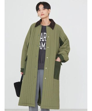 AMERICAN HOLIC キルポカ異素材Ｍｉｘロングコート Khaki